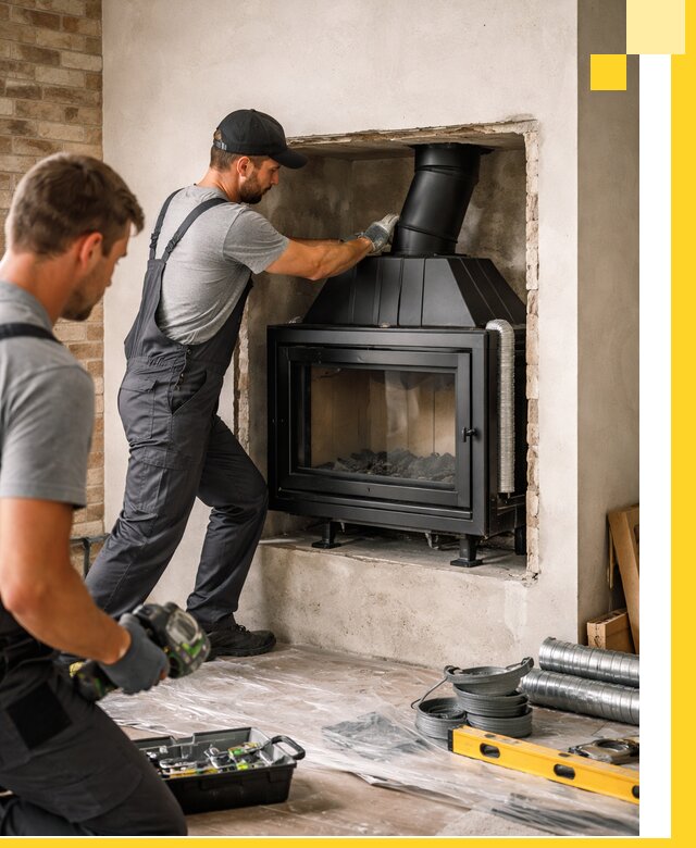 Установка каминных топок в Череповце: монтаж, подключение