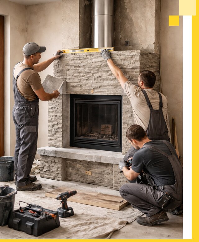 Профессиональный монтаж каминов под ключ в Череповце для дома