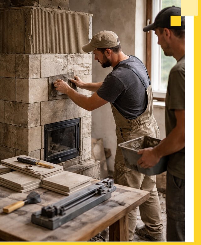 Профессиональная облицовка печей в Череповце: керамика и камень