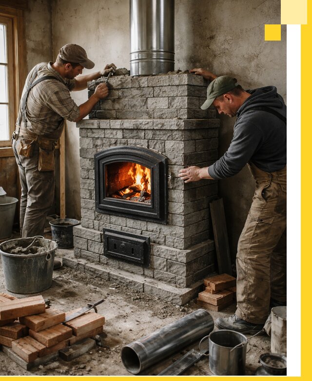 Производство, поставка и монтаж дровяных печей в Череповце