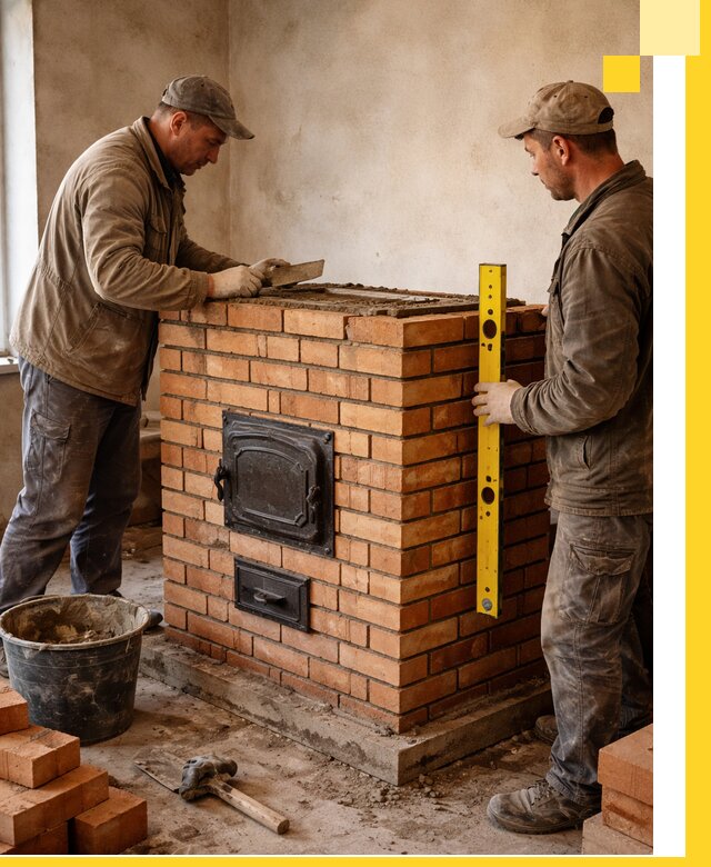 Отопительные печи под ключ в Череповце, установка и сборка