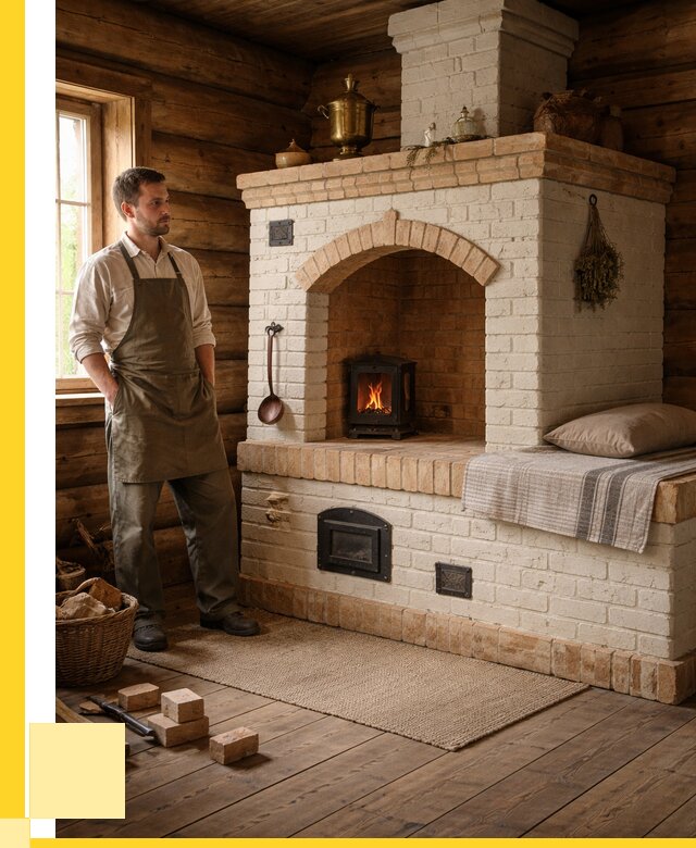 Русские печи с лежанкой под ключ в Череповце от 153315 р. ЭриданЧрп