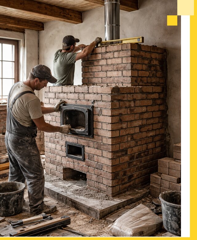 Печи для загородного дома под ключ в Череповце — монтаж и сервис