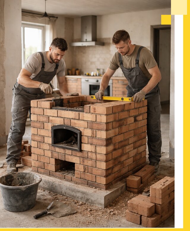 Установка и монтаж печей в частном доме в Череповце под ключ