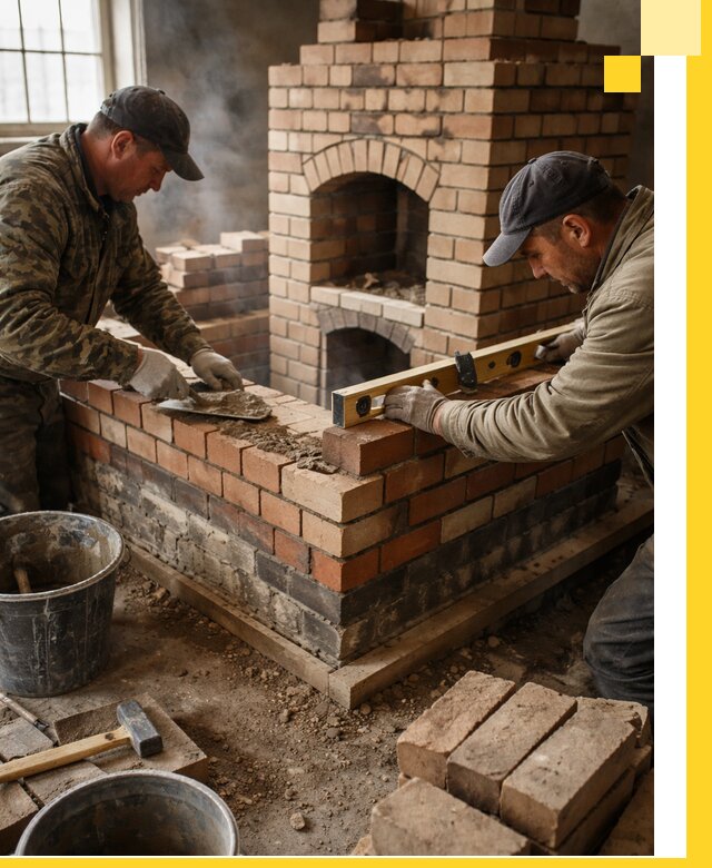 Изготовление и монтаж печей и каминов из кирпича в Череповце