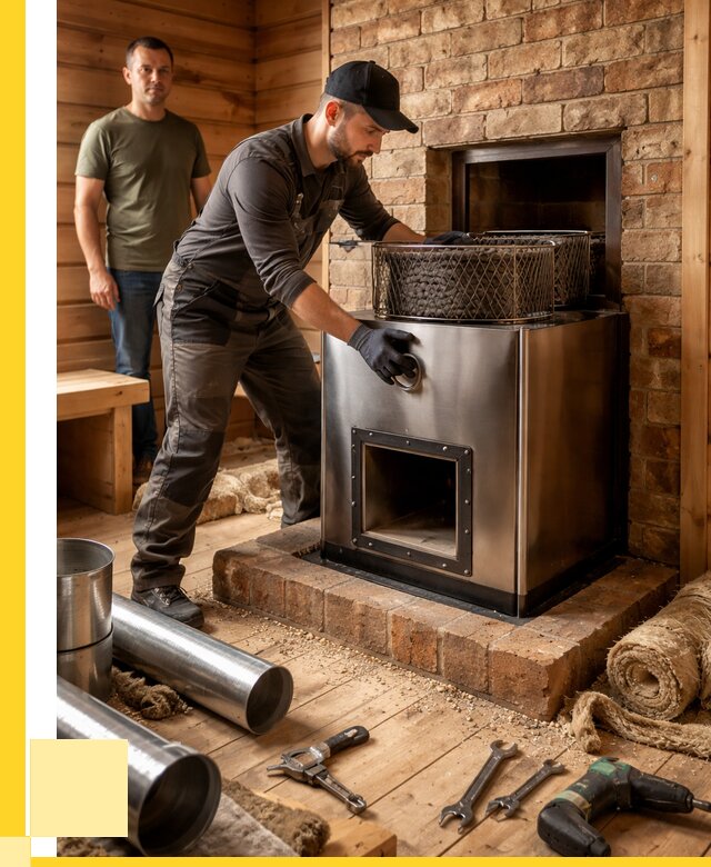 Монтаж банных печей под ключ в Череповце от 18398 р., ЭриданЧрп