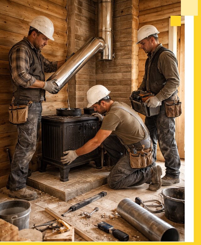 Профессиональный монтаж банных печей и дымоходов в Череповце