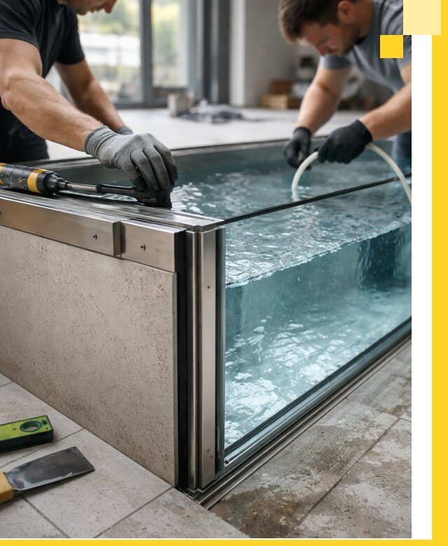 Проектирование и монтаж стеклянных бассейнов в Череповце