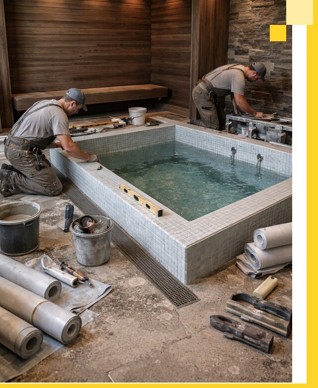 Установка и строительство бассейнов для сауны в Череповце