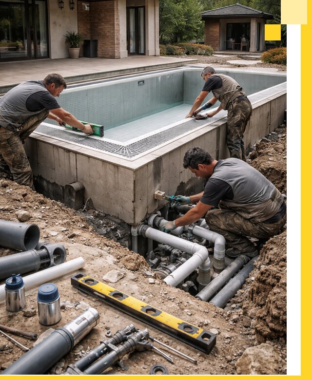 Строительство переливных бассейнов в Череповце под ключ