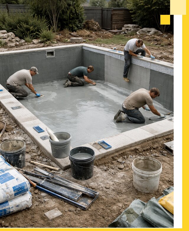 Изготовление и монтаж чаши бассейна под ключ в Череповце