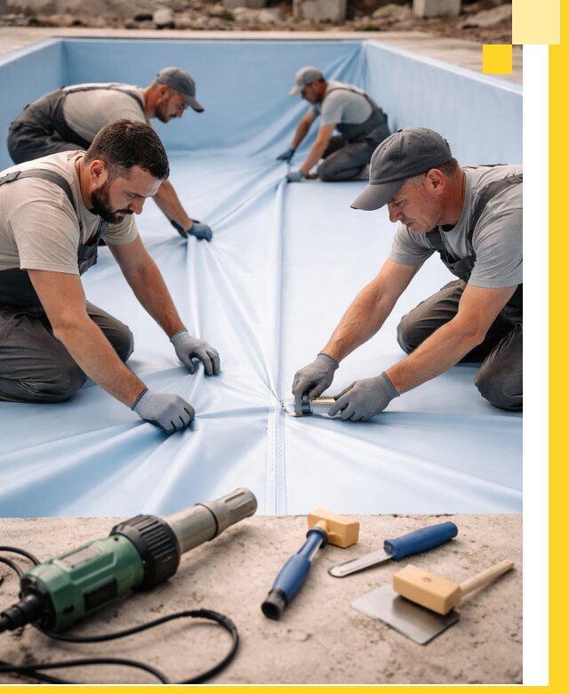 ПВХ пленка для бассейнов с монтажом и гарантией в Череповце