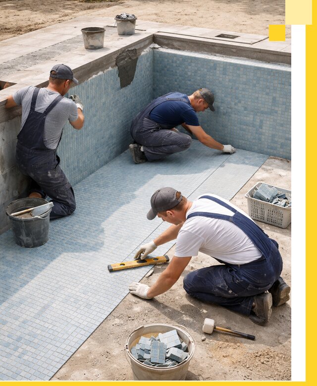 Укладка и установка плитки для бассейнов под ключ в Череповце