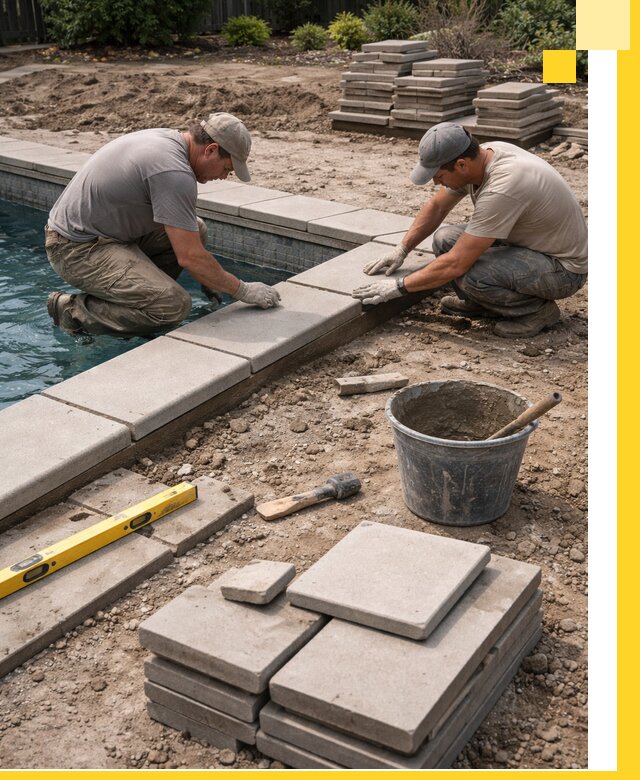 Установка и изготовление копингового камня для бассейнов в Череповце