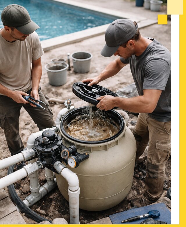 Установка и обслуживание песочных фильтров для бассейнов в Череповце