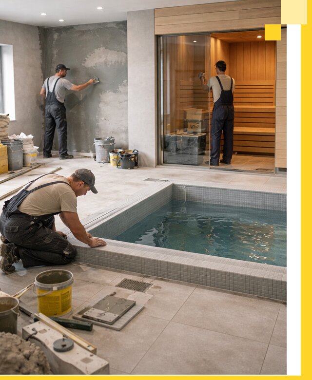 Проектирование и строительство сауны с бассейном в Череповце