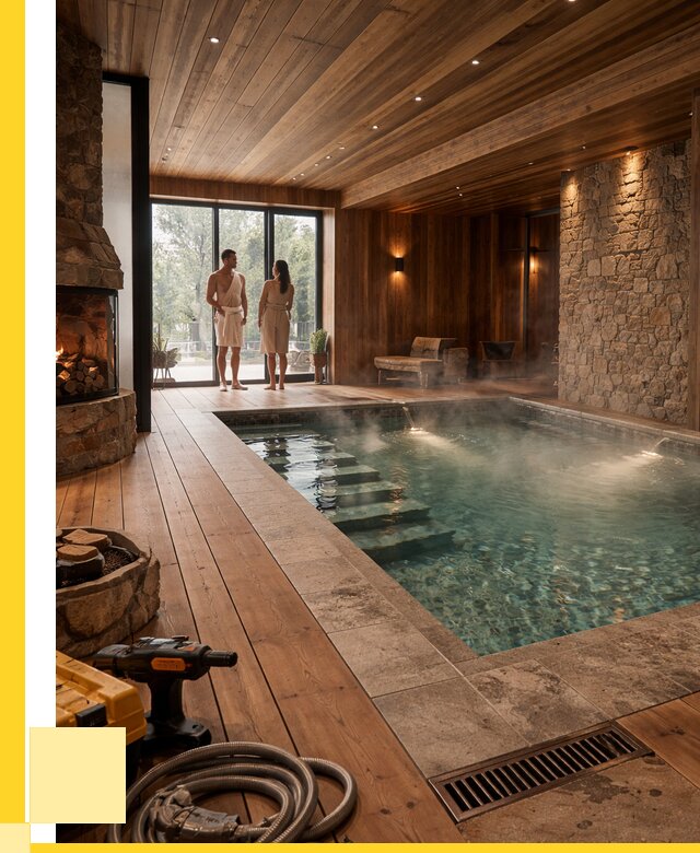 Проекты бань с бассейном под ключ в Череповце от 76658 р., ЭриданЧрп