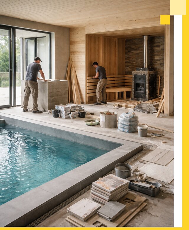 Проектирование и строительство бань с бассейном в Череповце