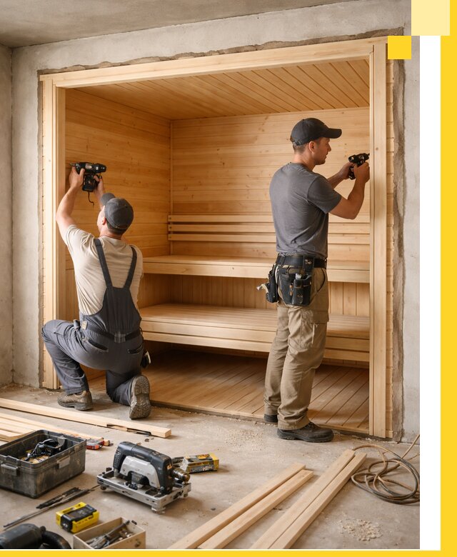 Монтаж саун под ключ в Череповце — проектирование и установка