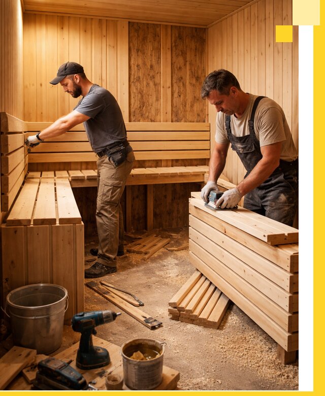 Профессиональный комплексный ремонт саун под ключ в Череповце