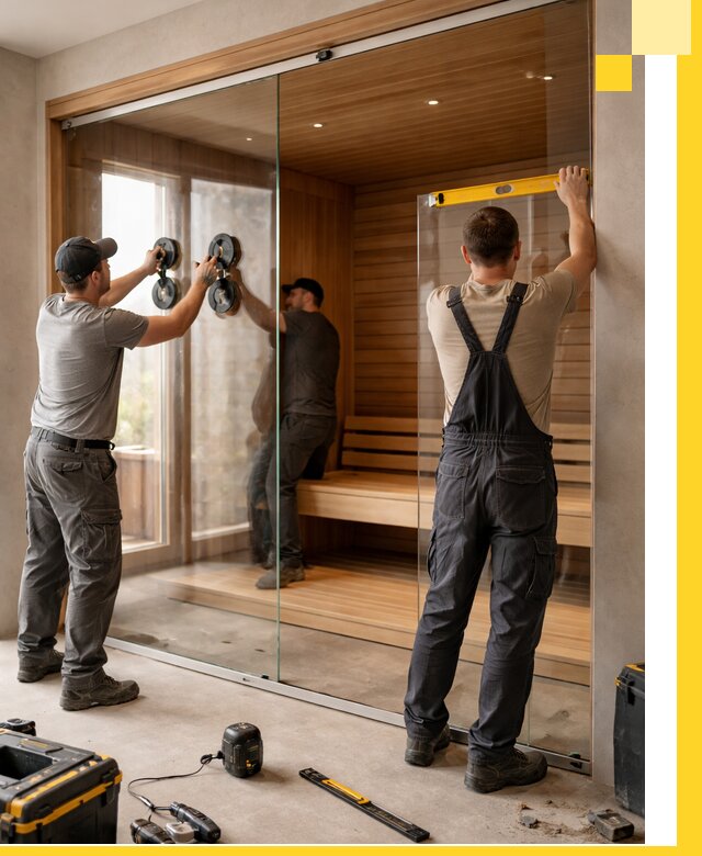 Производство и монтаж стеклянных саун под ключ в Череповце