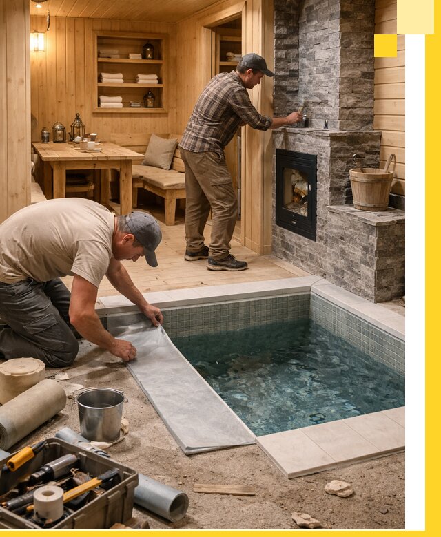 Строительство бань с комнатой отдыха под ключ в Череповце