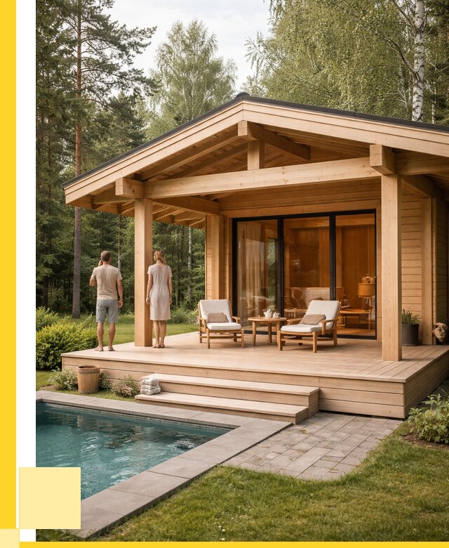 Бани с террасой под ключ в Череповце от 613260 р. | ЭриданЧрп