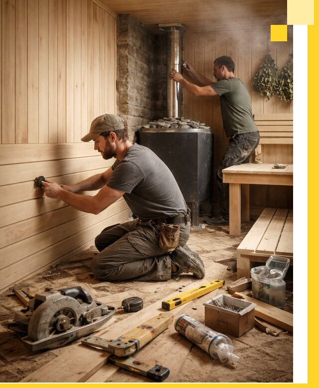 Полное строительство и оснащение парных под ключ в Череповце