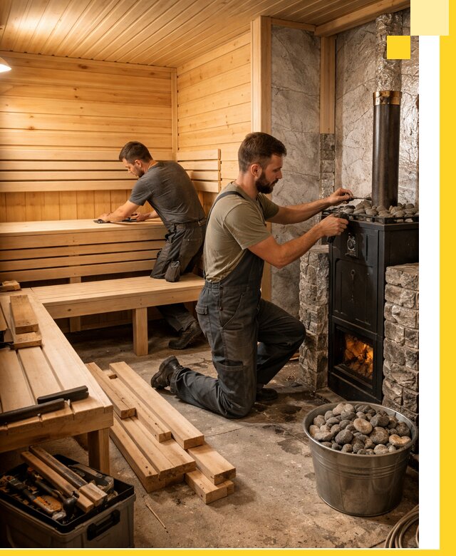 Дизайн и строительство интерьеров бань под ключ в Череповце