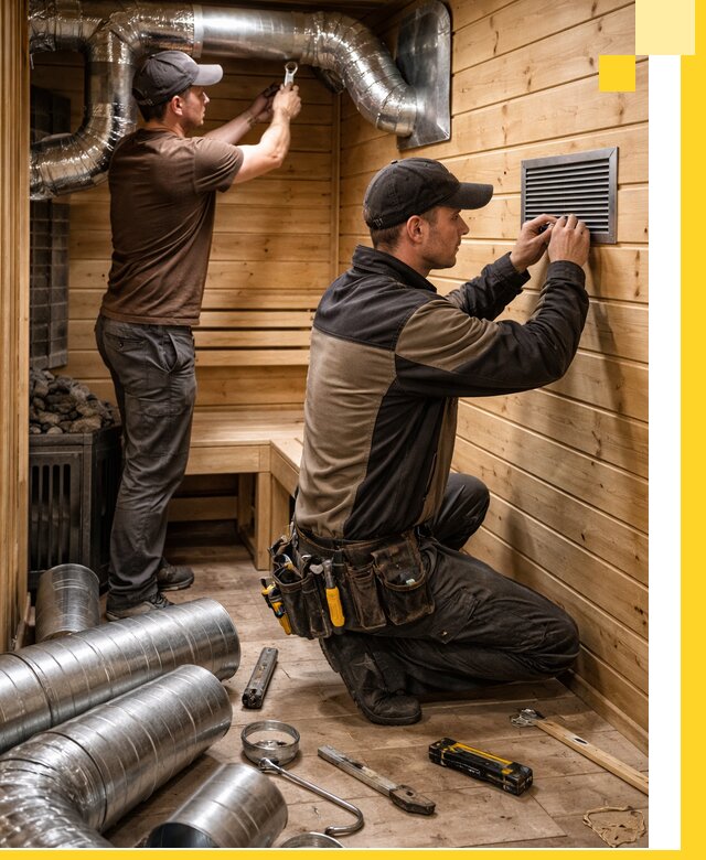 Проектирование и монтаж вентиляции бани в Череповце под ключ