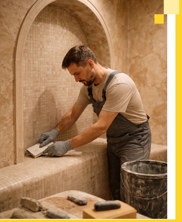 Профессиональная отделка хамамов с мозаикой под ключ в Череповце