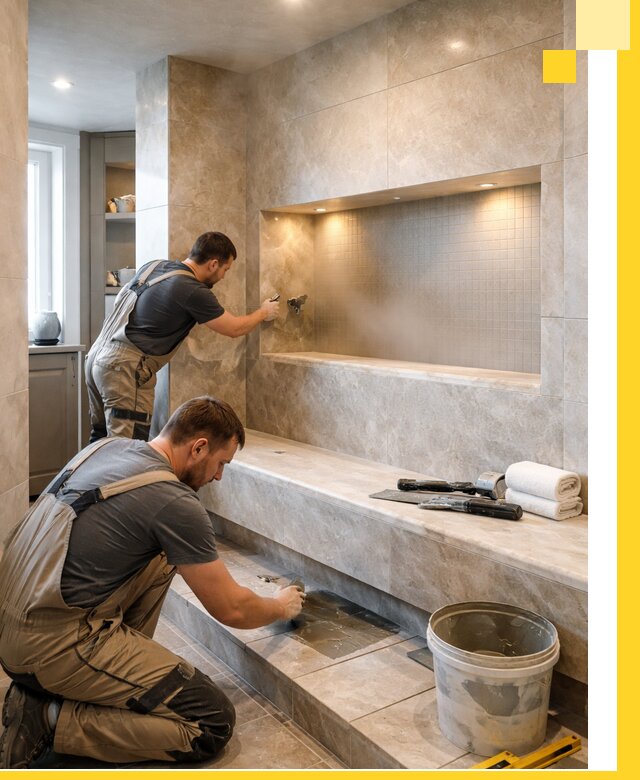 Профессиональное строительство хамама в квартире в Череповце