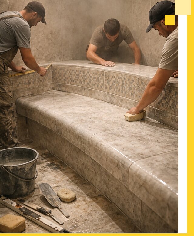 Изготовление и установка сидений для хамама в Череповце